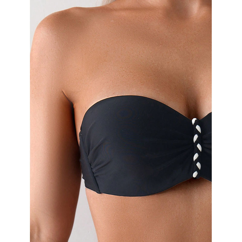 Women's Strapless Bandeau Tie-Side Bikini Set view 8