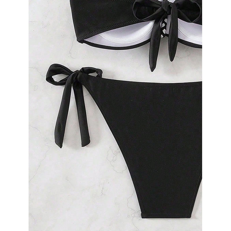 Women's Strapless Bandeau Tie-Side Bikini Set view 9