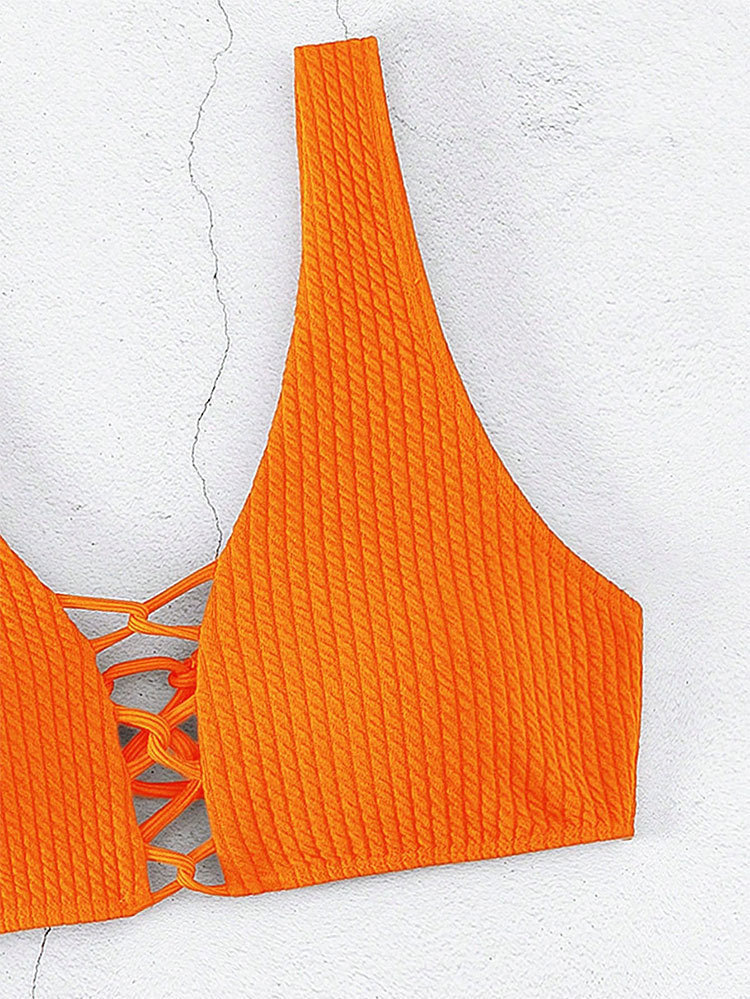 Women's Lace-Up Two Piece Tie-Side Bikini Set view 3