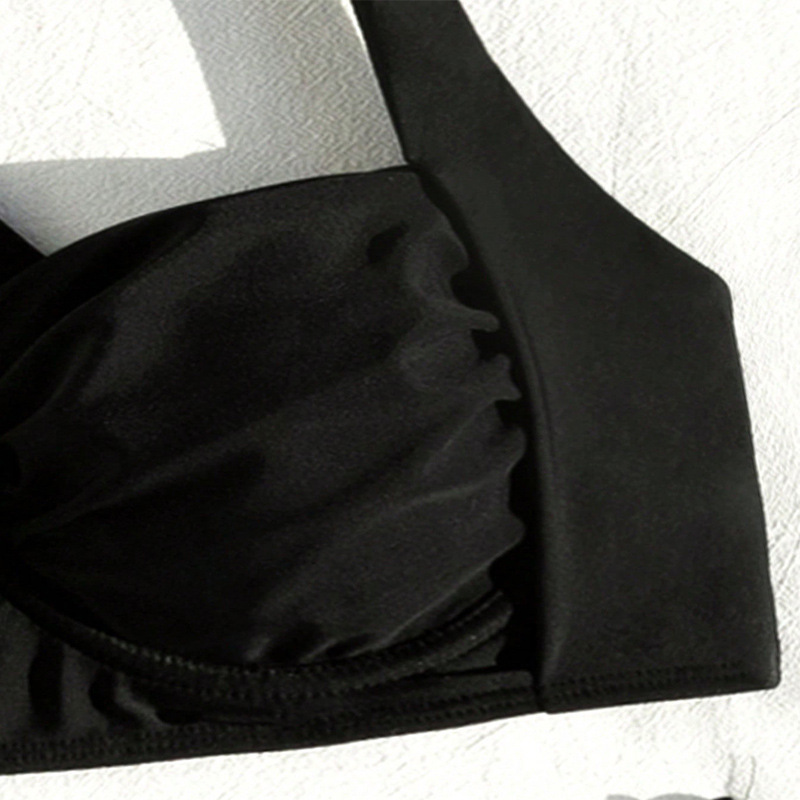 Women's High Waist Bikini Set with Crisscross Back Straps view 6