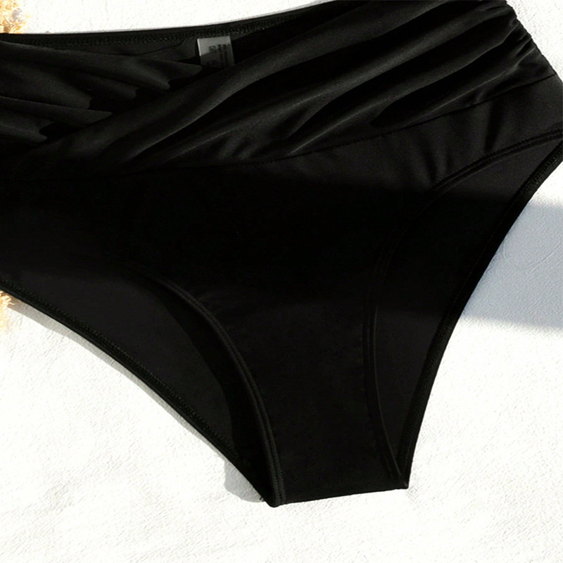 Women's High Waist Bikini Set with Crisscross Back Straps view 7