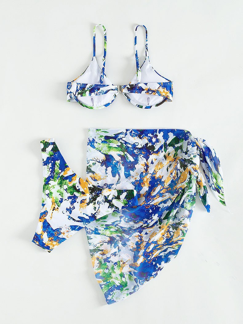 Underwired Bikini Top and Wrap Skirt Set view 10