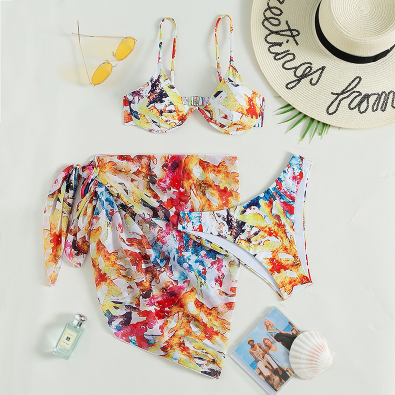 Underwired Bikini Top and Wrap Skirt Set view 4