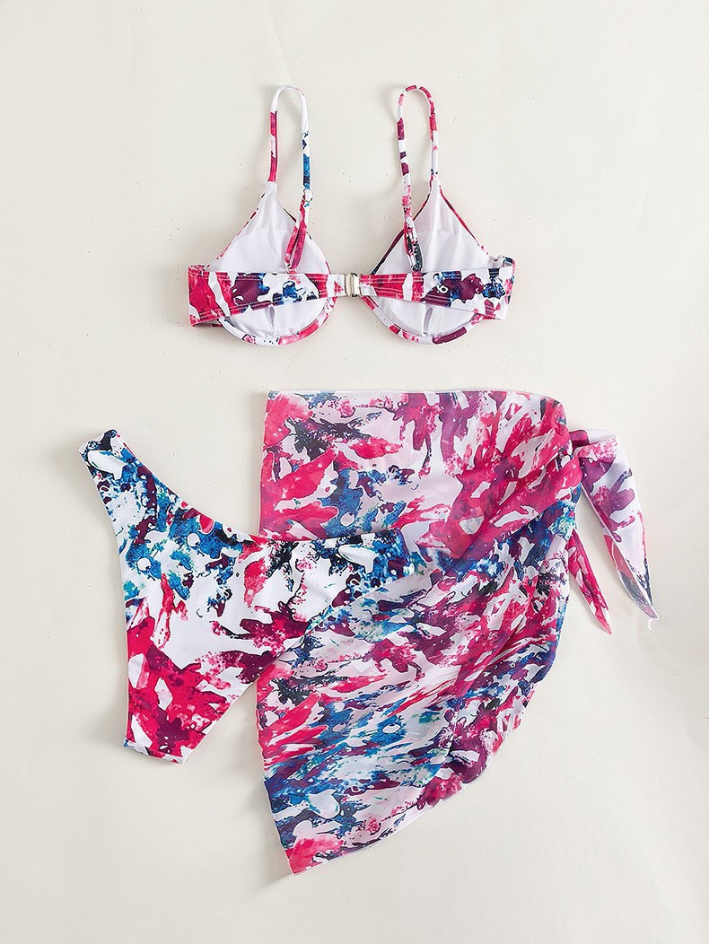 Underwired Bikini Top and Wrap Skirt Set view 6