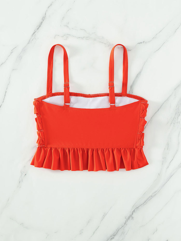 Smocked Ruffled Bikini Set with Spaghetti Straps view 5