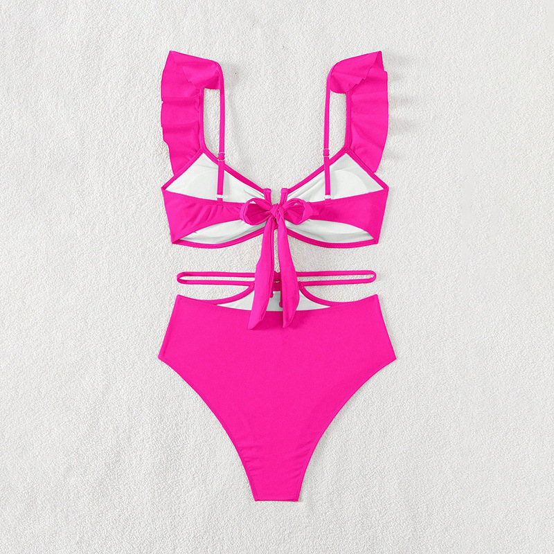 Ruffled V-Neck Two-Piece Bikini Set view 12