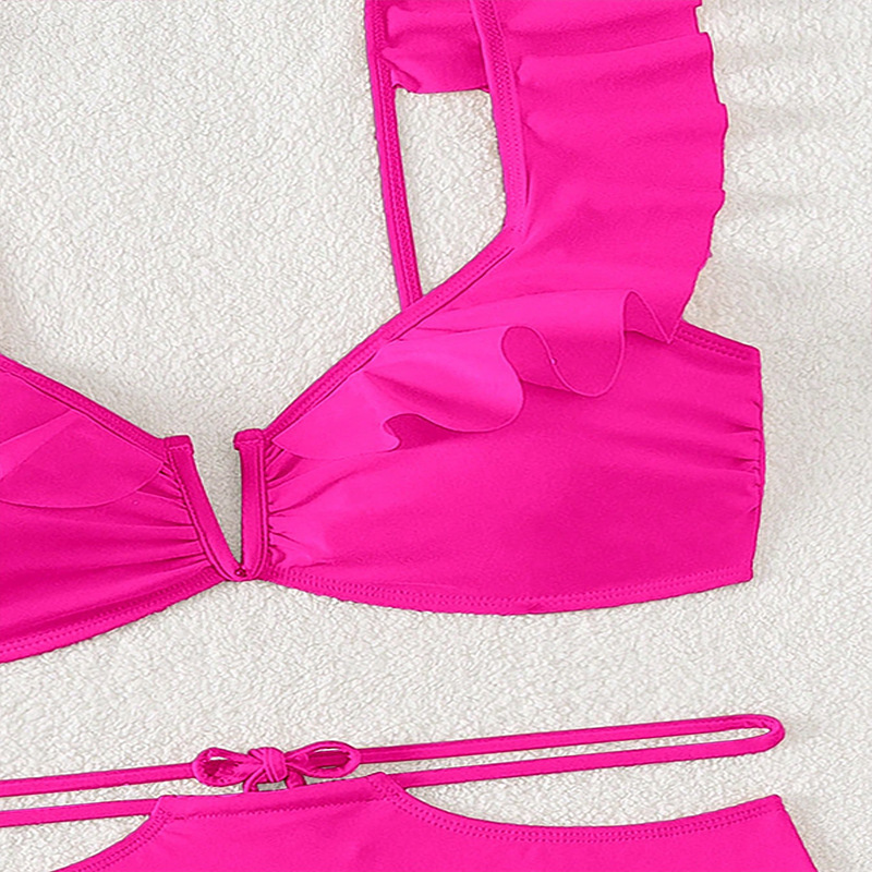 Ruffled V-Neck Two-Piece Bikini Set view 13