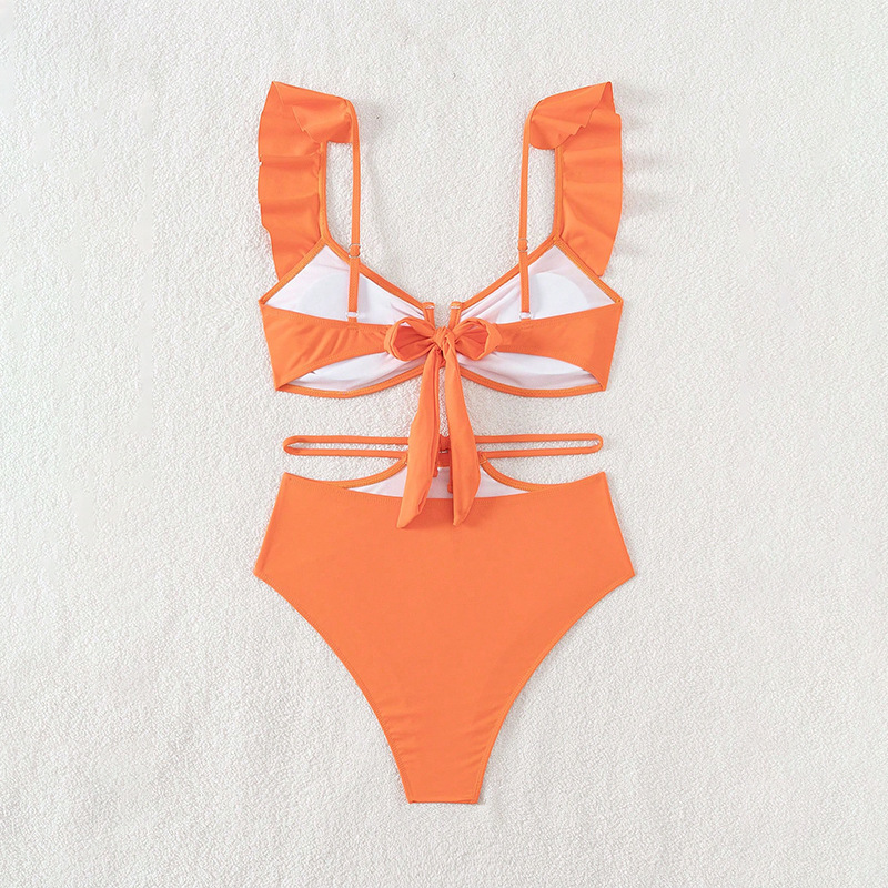 Ruffled V-Neck Two-Piece Bikini Set view 5