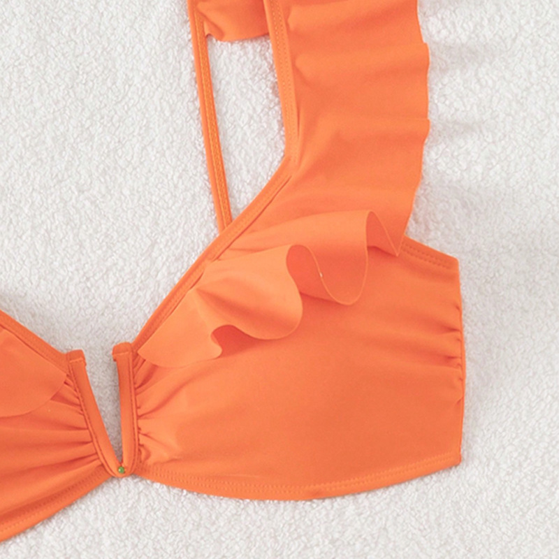 Ruffled V-Neck Two-Piece Bikini Set view 7