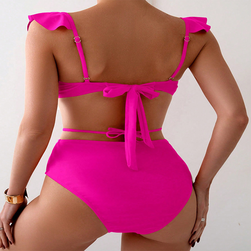 Ruffled V-Neck Two-Piece Bikini Set view 9