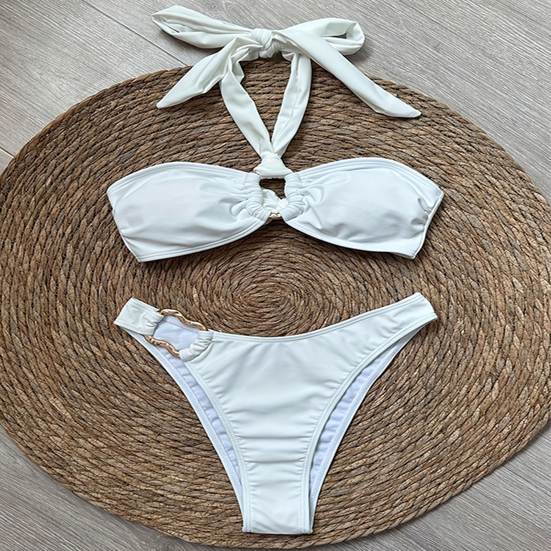 Halter Neck Ring Detail Bikini Set view 4
