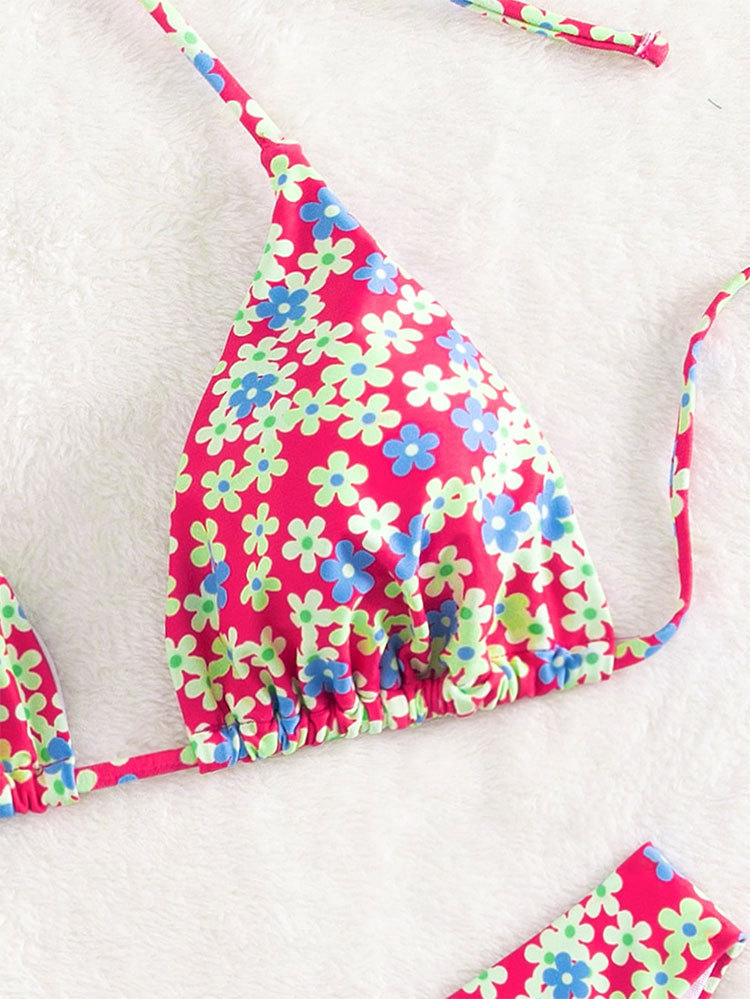 Two-Piece Halter Triangle Bikini Set with Side Ties view 10