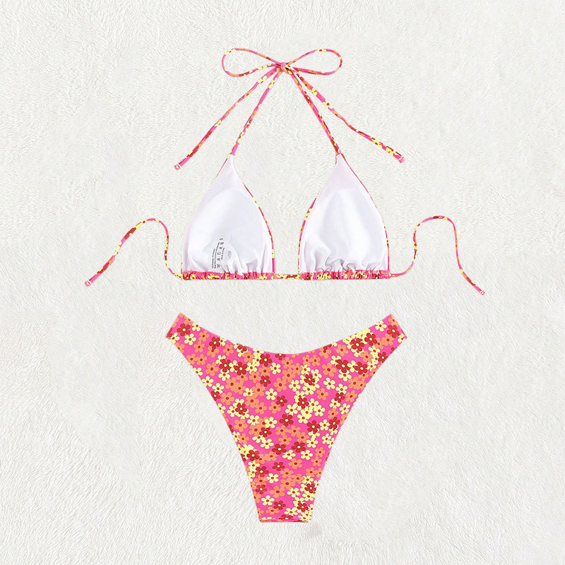 Two-Piece Halter Triangle Bikini Set with Side Ties view 14