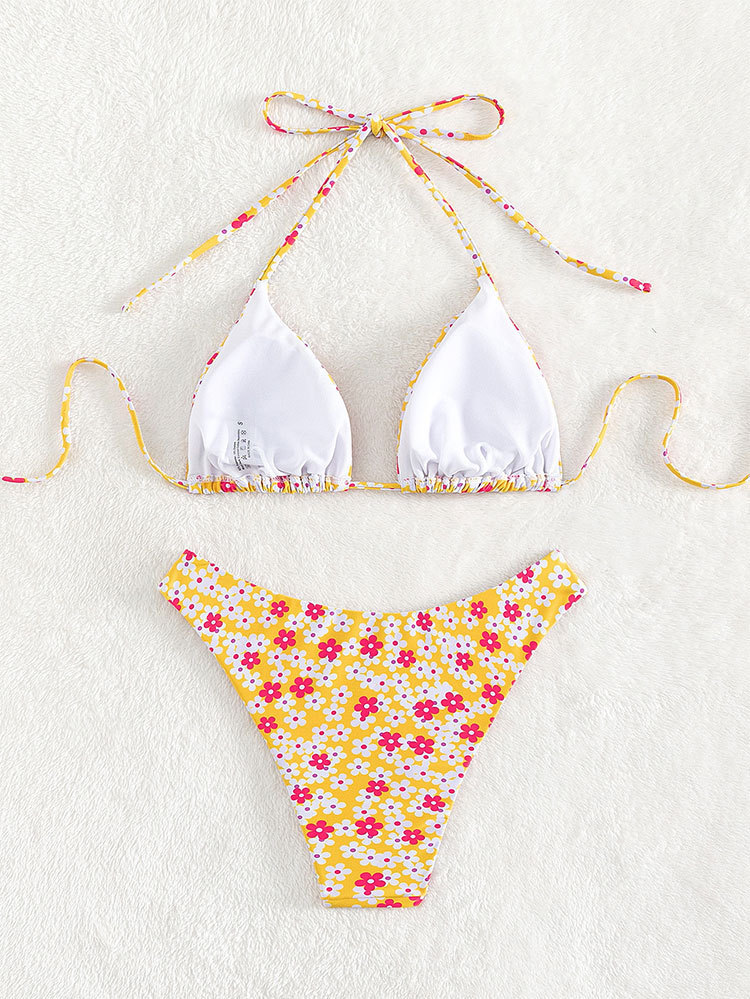 Two-Piece Halter Triangle Bikini Set with Side Ties view 17