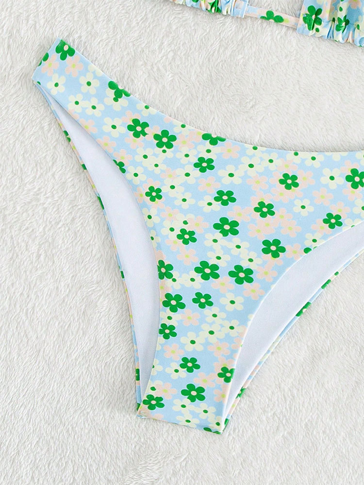 Two-Piece Halter Triangle Bikini Set with Side Ties view 21