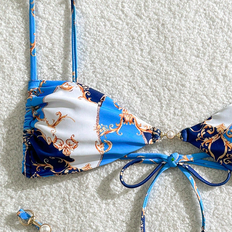 Two-Piece Triangle Bikini Set with Back Tie view 5