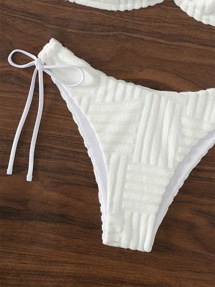 Ruffled Shoulder Strap Bikini Set with Front Ring view 6