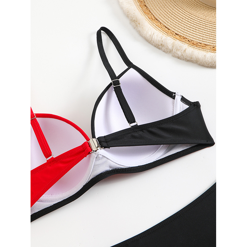 Two-Piece Bikini Set with Adjustable Spaghetti Straps and High-Waist Briefs view 4