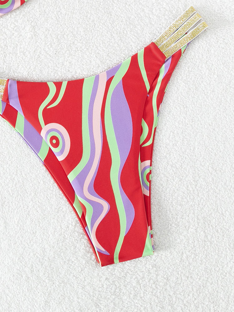 Two-Piece Bikini Set with Bandeau Top and Multi-Strap Bottom view 17