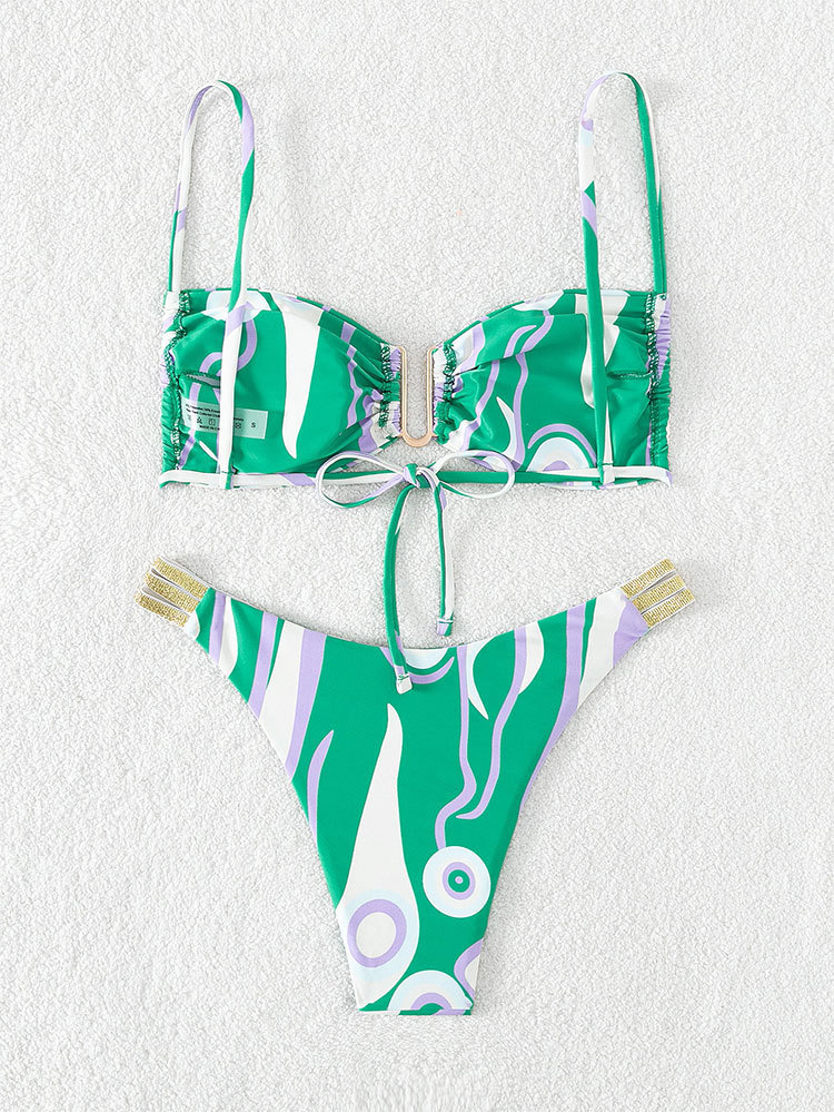 Two-Piece Bikini Set with Bandeau Top and Multi-Strap Bottom view 18