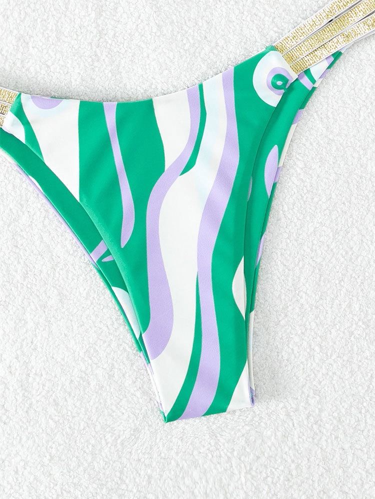 Two-Piece Bikini Set with Bandeau Top and Multi-Strap Bottom view 20