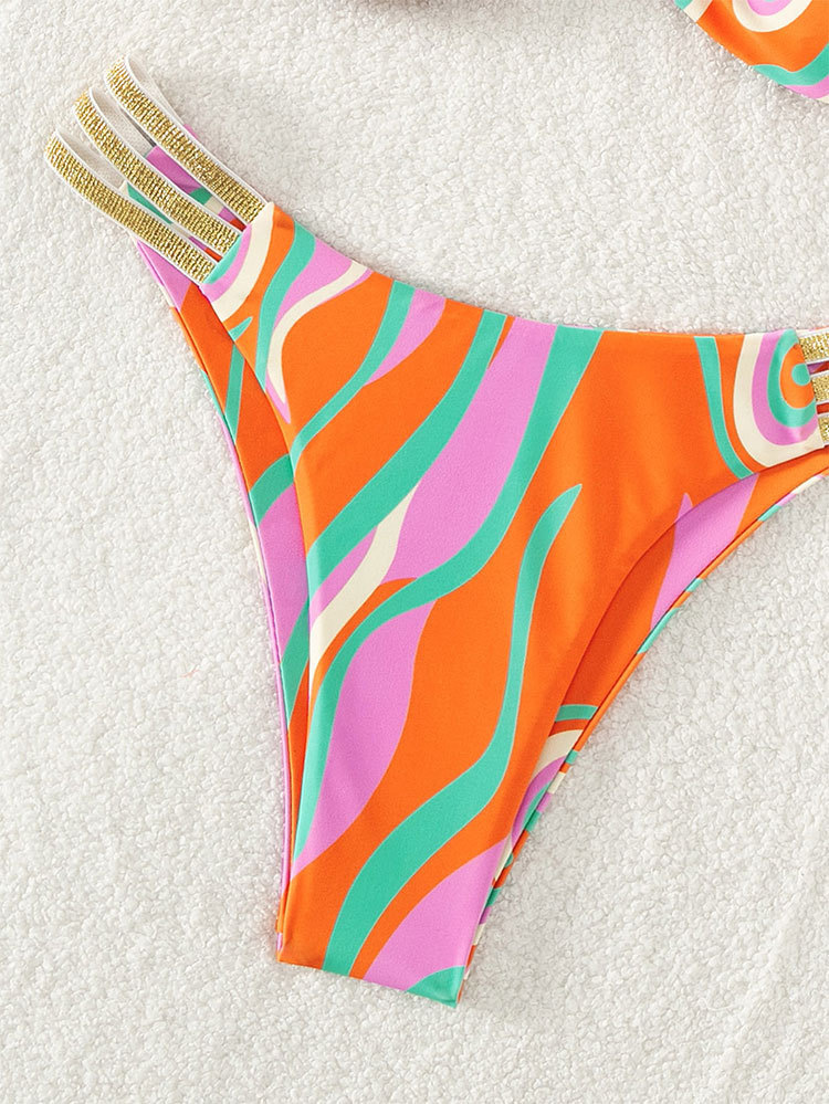 Two-Piece Bikini Set with Bandeau Top and Multi-Strap Bottom view 9