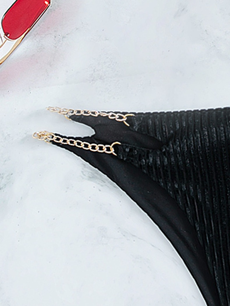 Chain Detail Triangle Bikini Set view 4