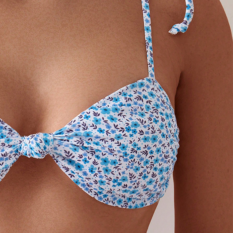Two-Piece Bikini Set with Knotted Front and Shoulder Ties view 5
