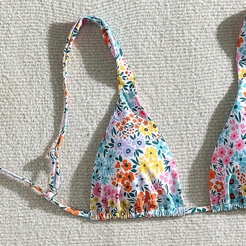 Two-Piece Triangle Halter Bikini Set with Side-Tie Bottom view 10