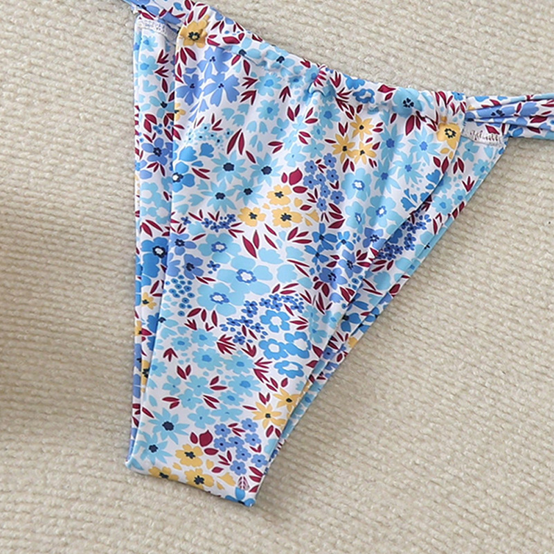 Two-Piece Triangle Halter Bikini Set with Side-Tie Bottom view 12
