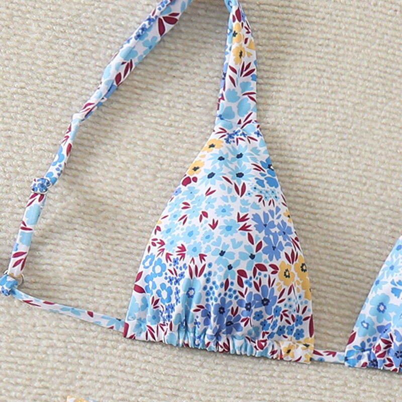 Two-Piece Triangle Halter Bikini Set with Side-Tie Bottom view 13