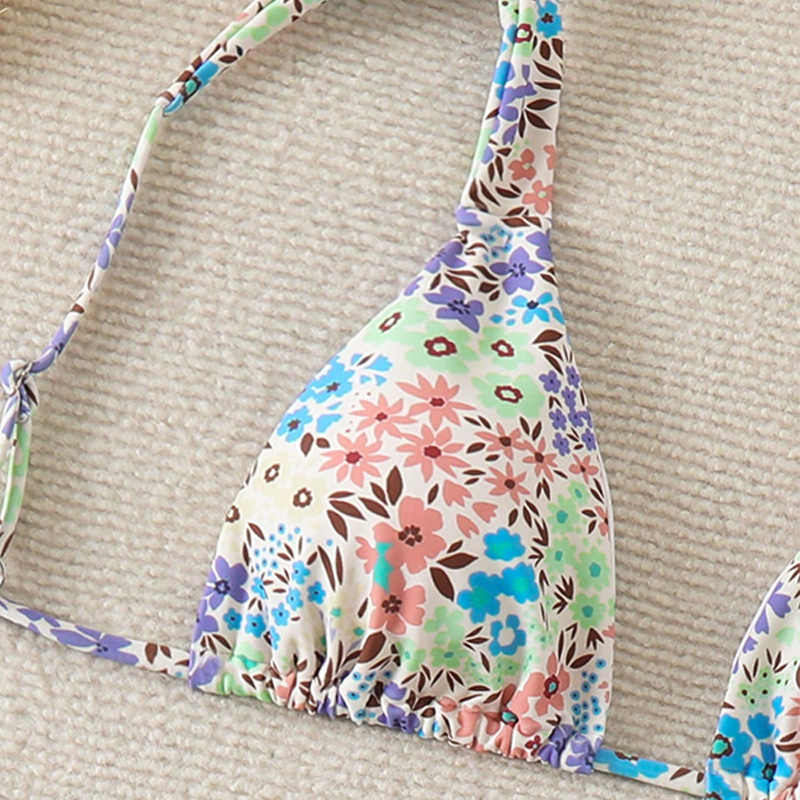 Two-Piece Triangle Halter Bikini Set with Side-Tie Bottom view 15