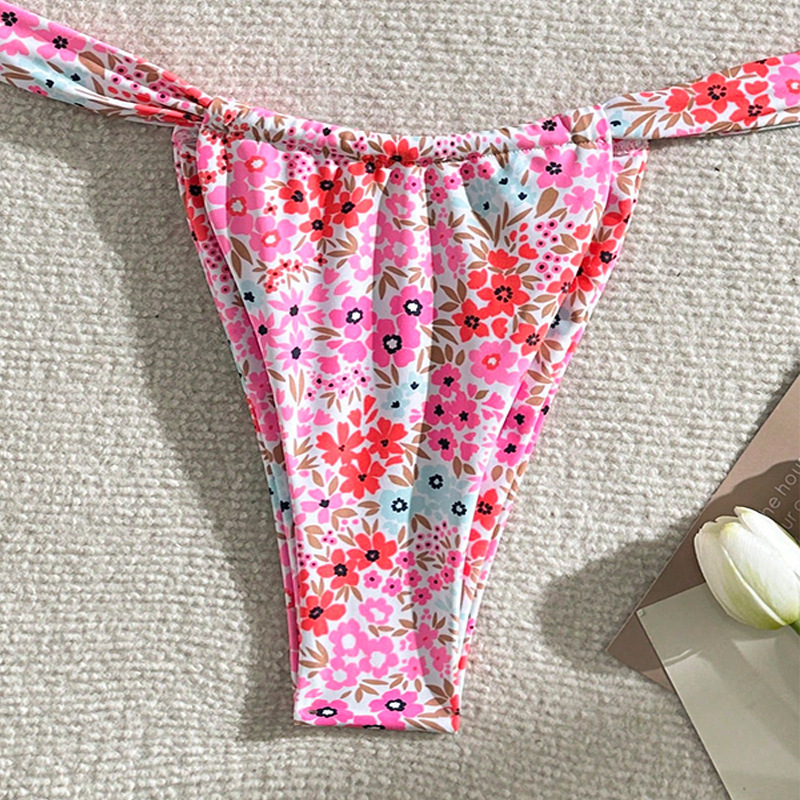 Two-Piece Triangle Halter Bikini Set with Side-Tie Bottom view 7