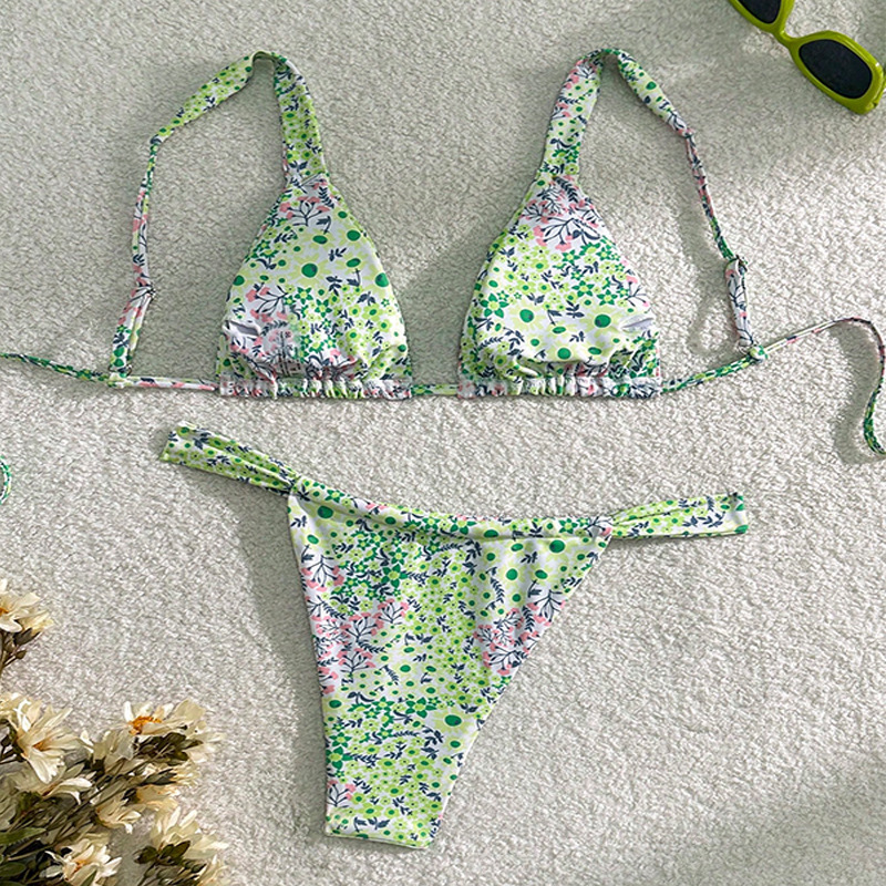 Two-Piece Triangle Cup Tie-Side Bikini Set view 5