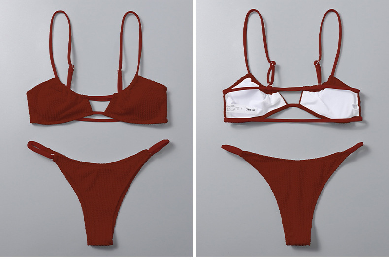 Two-Piece Bikini Set with Cutout Top and High-Cut Bottom view 14