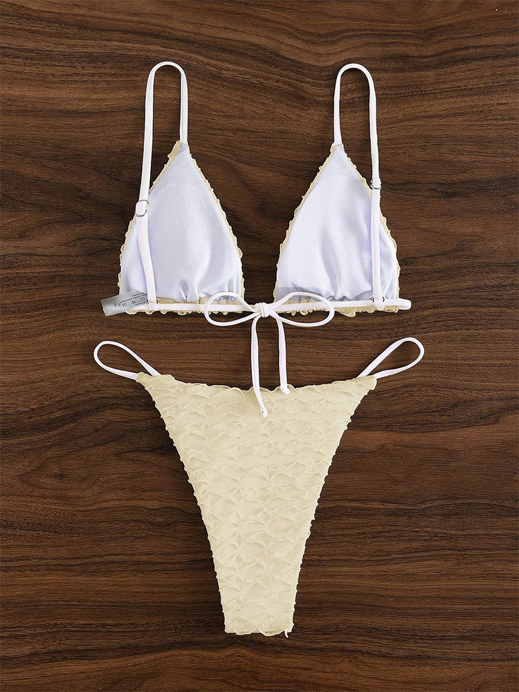 Textured Triangle Cup Two-Piece Bikini Set view 11