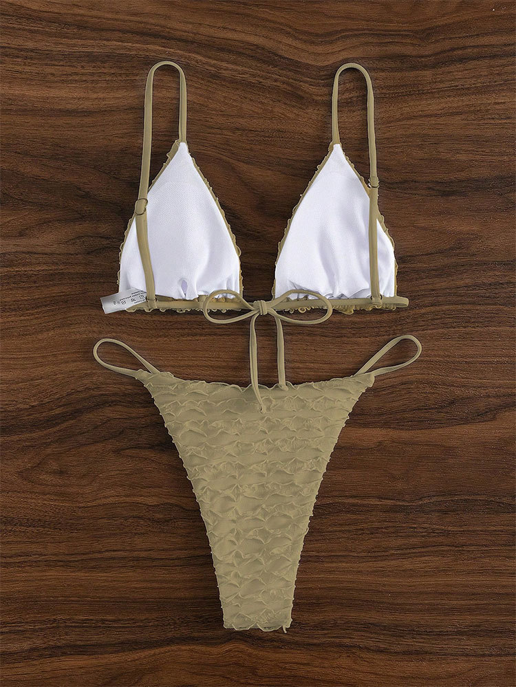 Textured Triangle Cup Two-Piece Bikini Set view 8