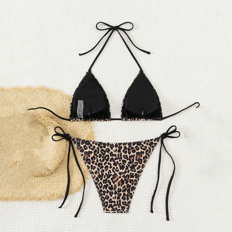 Women's Halter Triangle Bikini Set with Side Ties view 10