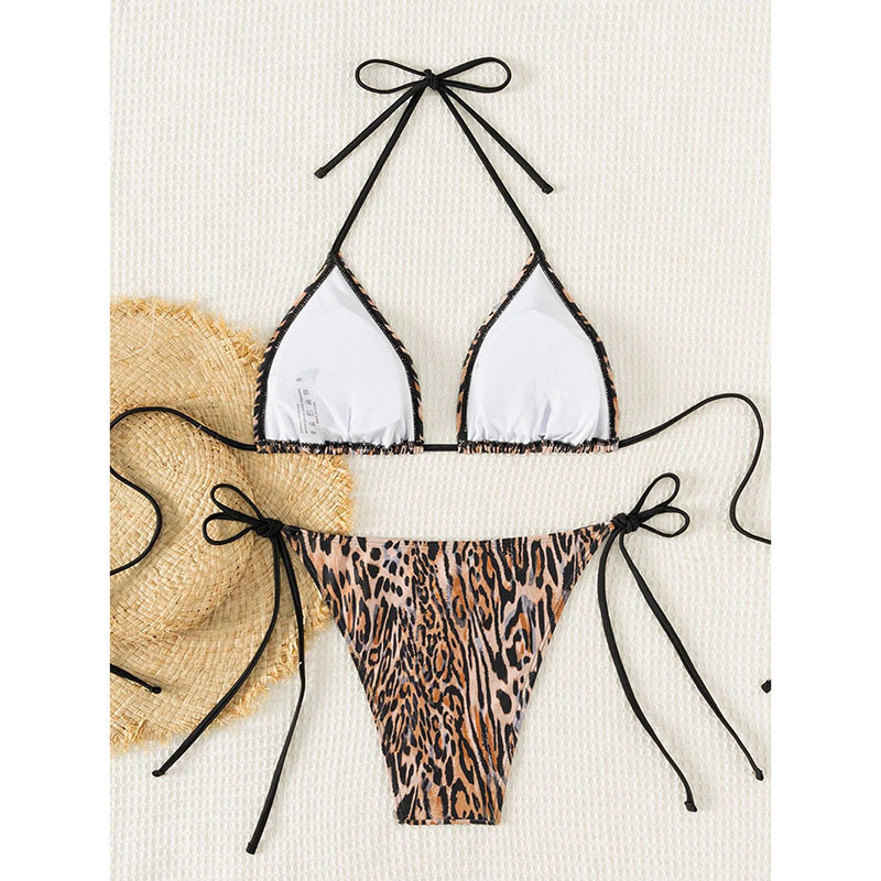 Women's Halter Triangle Bikini Set with Side Ties view 13