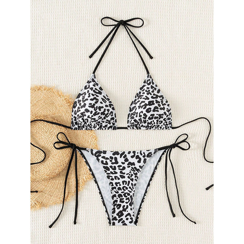 Women's Halter Triangle Bikini Set with Side Ties view 15