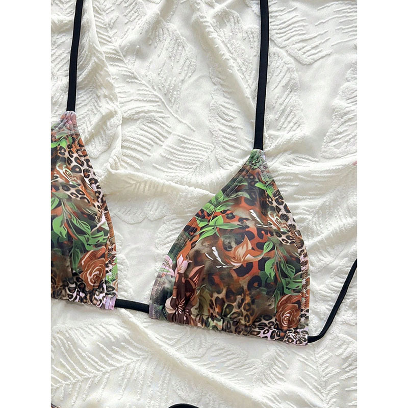 Women's Halter Triangle Bikini Set with Side Ties view 6