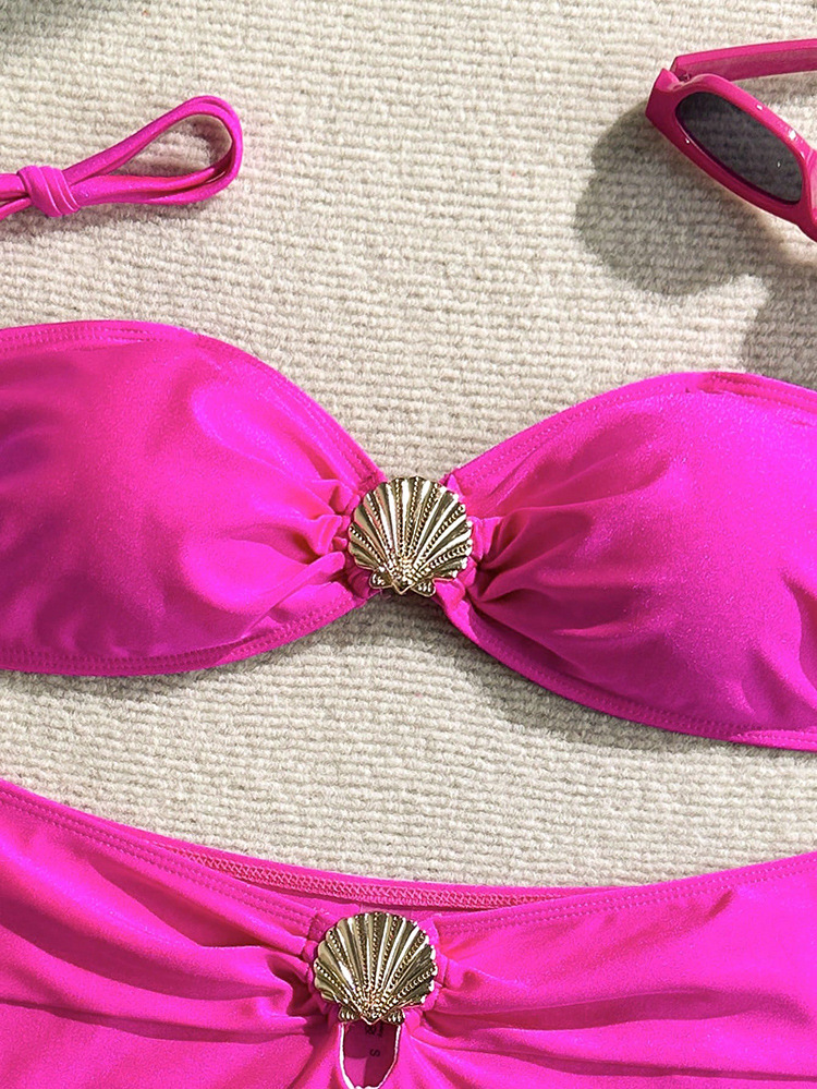 Two-Piece Bandeau Bikini Set with Shell Detail view 16