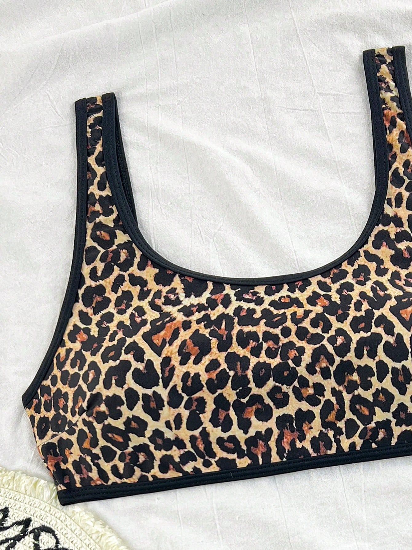 Two-Piece Bikini Set with Scoop Neck and High-Waisted Bottom view 9