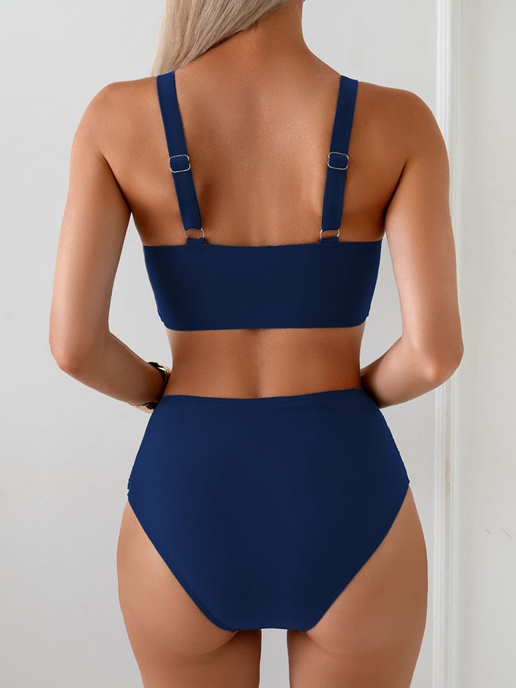 V-Neck Wrap Bikini Set with High Waist view 7