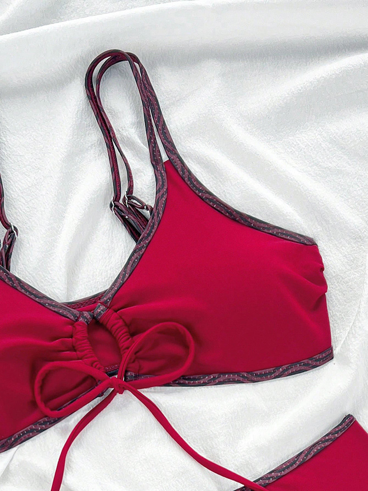 Two-Piece Bikini Set with Front Tie and Adjustable Straps view 4