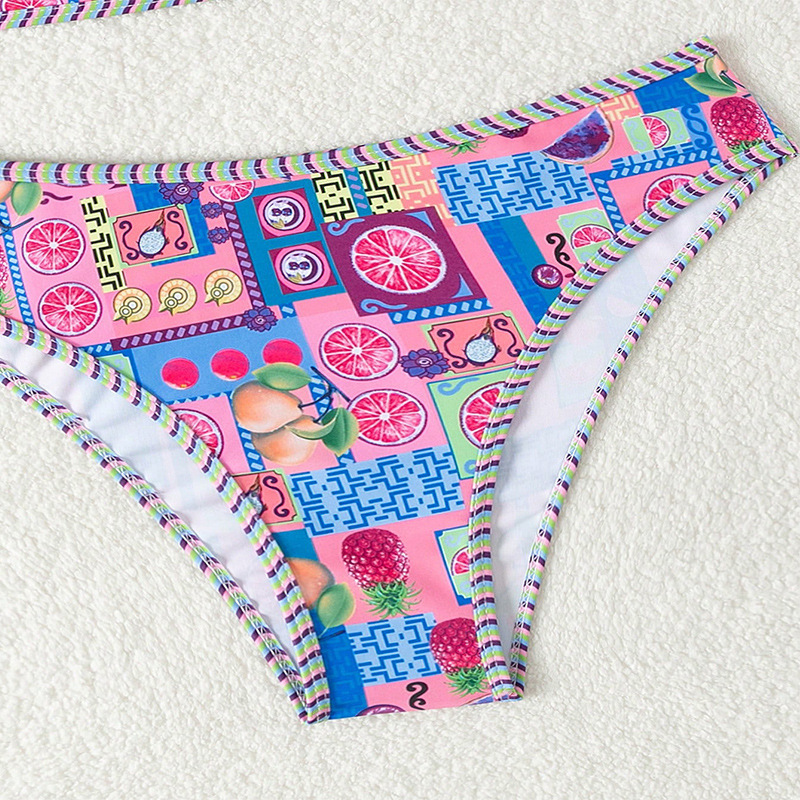 Strapless Tie-Front Bandeau Bikini Set view 5