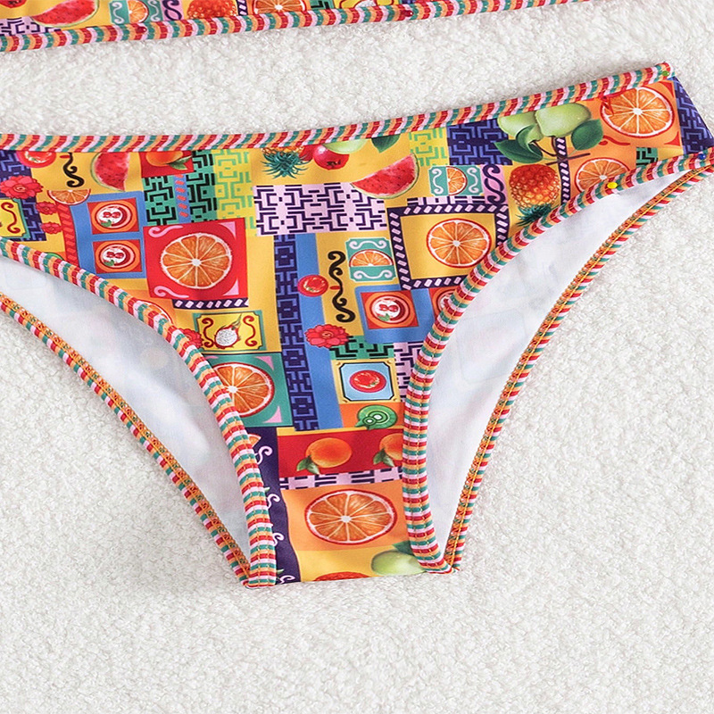 Strapless Tie-Front Bandeau Bikini Set view 6