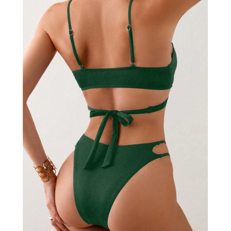Two-Piece Bikini Set with Wrap Top and Cutout Bottom view 9