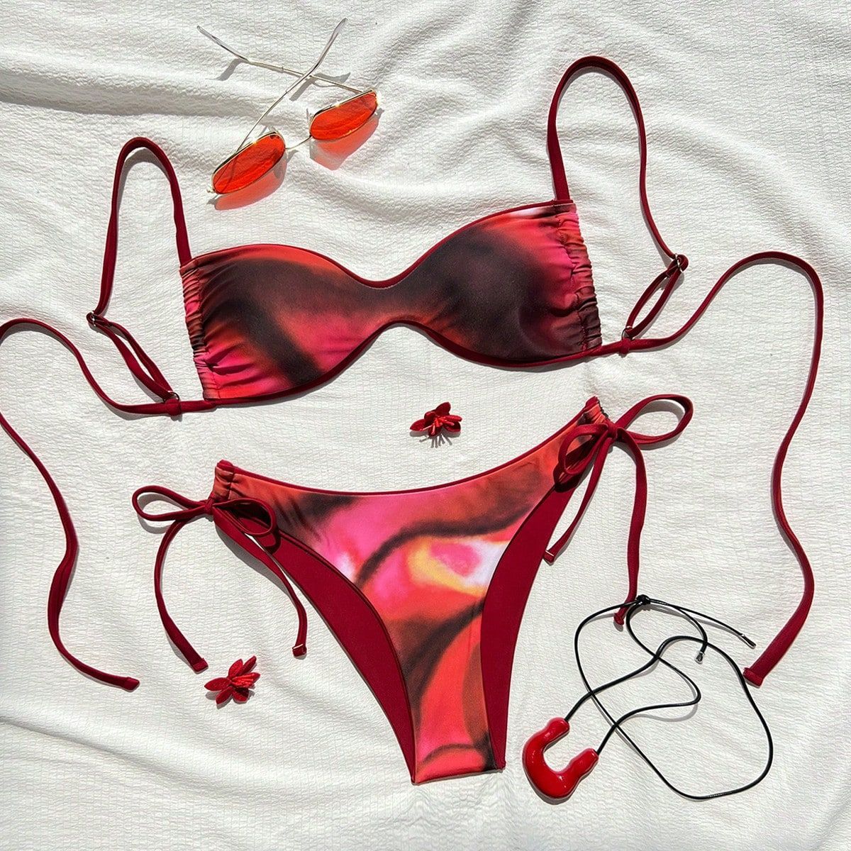 Two Piece Twist Bandeau Bikini Set view 13