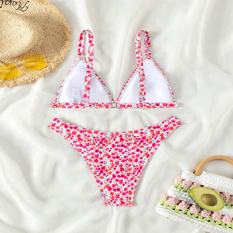 Two-Piece Triangle Bikini Set with Side Ring Details view 12